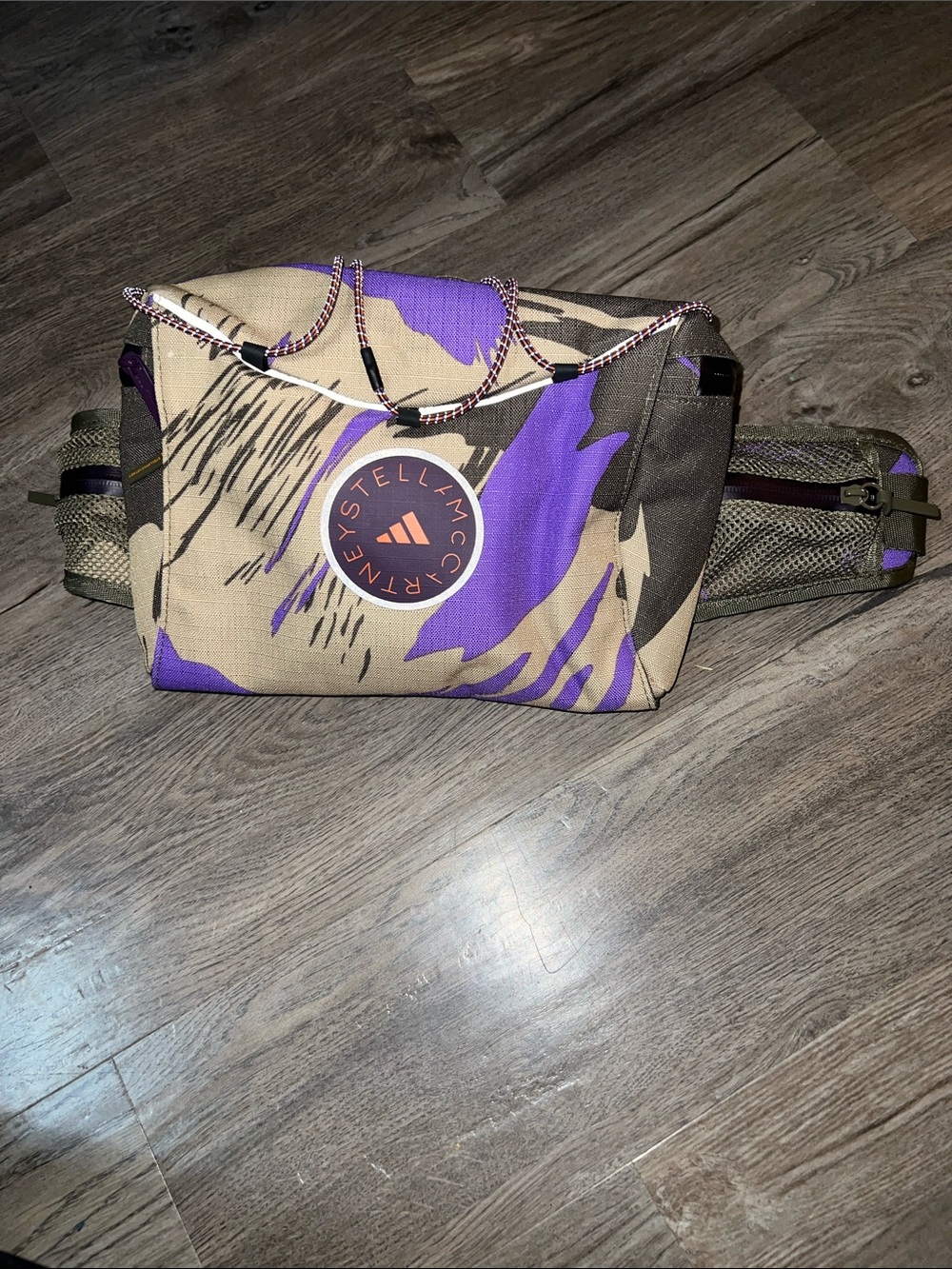 Adidas by Stella McCartney Purple and Tan Camo Women's Fanny Pack Bag